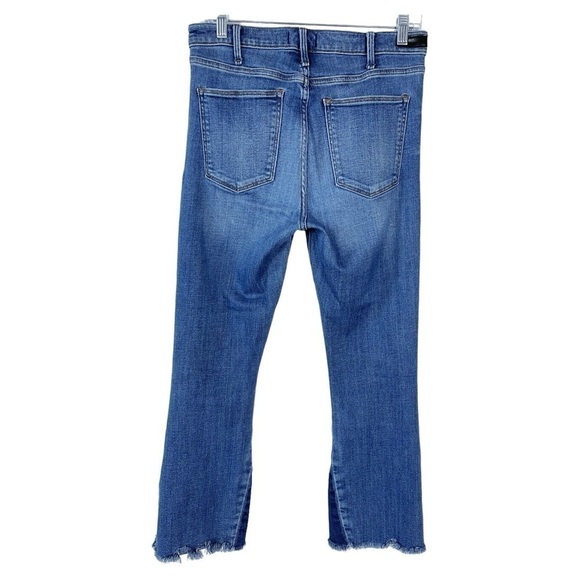 Abercrombie & Fitch Simone High Rise Ankle Flare Frayed Hem Blue Jeans 28 - Picture 2 of 16